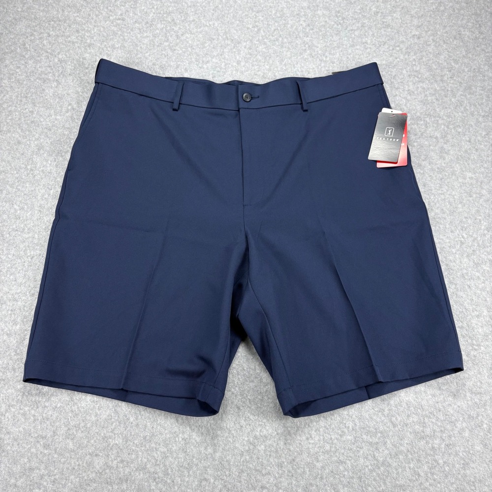 PGA TOUR Golf Shorts Mens 42 Navy Blue Expandable Waist Performance Athletic NWT